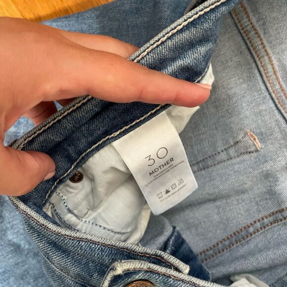 MOTHER The Mid Rise Dazzler Ankle Cut & Paste Womens Blue Jeans size 30 - Picture 4 of 10